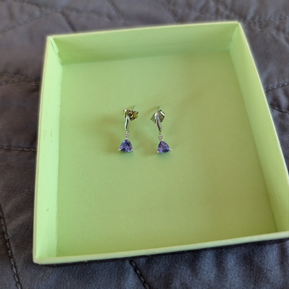 Elegant Purple Drop Earrings